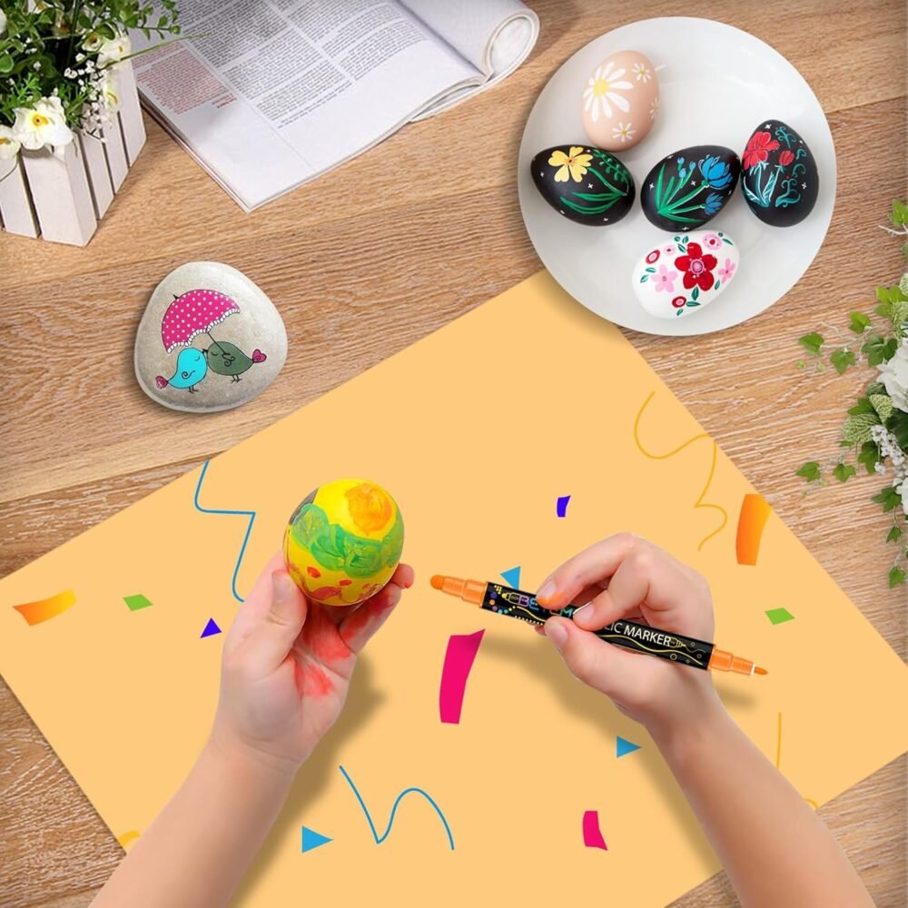 Betem 24 Colors Dual Tip Acrylic Paint Pens Markers, Premium Acrylic Paint Pens for Wood, Canvas, Stone, Rock Painting, Glass, Ceramic Surfaces, DIY Crafts Making Art Supplies  Arts, Crafts & Sewing - Image 6