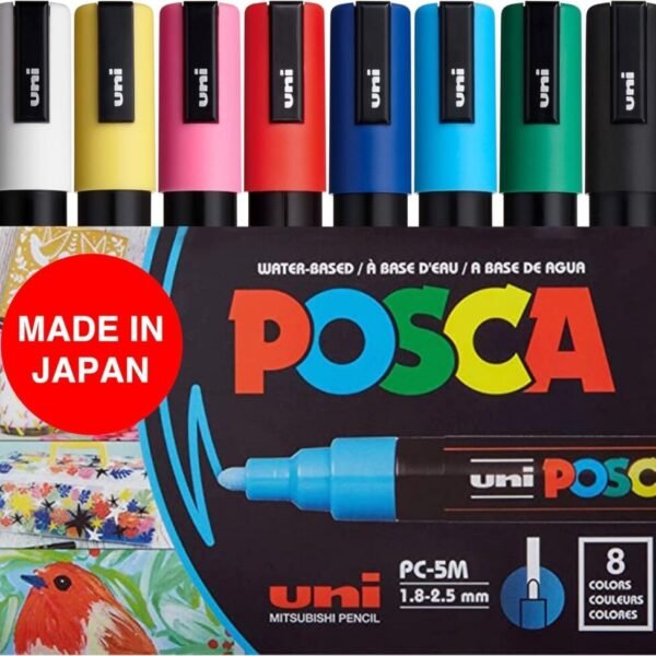 POSCA 8-Color Paint Marker Set, PC-5M Medium  Arts, Crafts & Sewing
