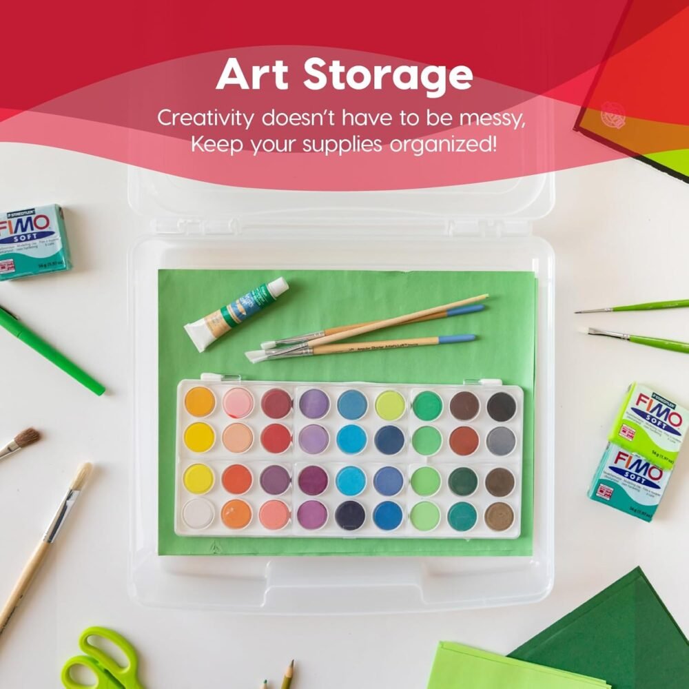 IRIS USA Board Game Storage Organizer Portable Plastic Project Case Box with Snap-Tight Latch, 6-Pack, Bin for Magazine Puzzles Craft Hobby Art Supplies, Fits 8.5" x 11" and A4 Papers - Image 10