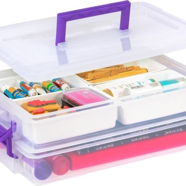 IRIS USA 9 Qt. Plastic Storage Bins with Lids, 1 Pack, Craft Storage Container, Sensory Bin, Organizing Containers for Home, Office & Art Supplies, Stackable
