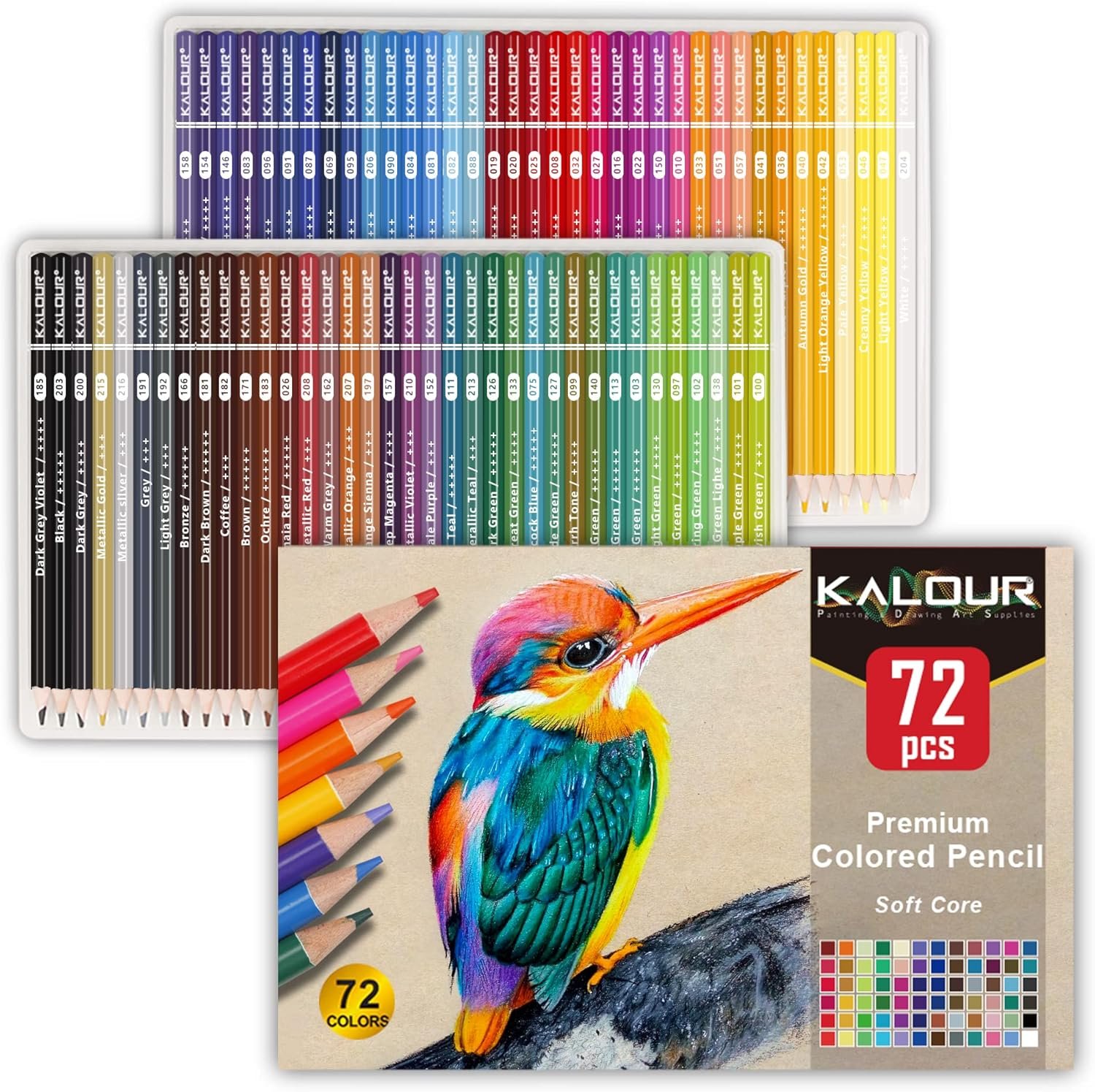 KALOUR 72 Count Colored Pencils for Adult Coloring Books, Soft Core,Ideal for Drawing Blending Shading,Color Pencils Set Gift for Adults Kids Beginners Arts, Crafts & Sewing