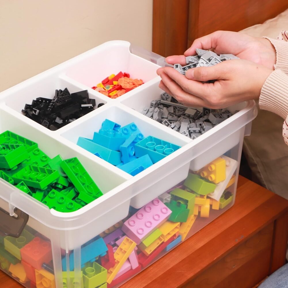 Citylife 17 QT Plastic Storage Box with Removable Tray Craft Organizers and Storage - Image 3